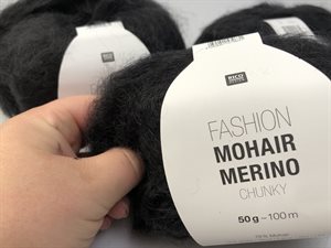 Fashion mohair merino - sort